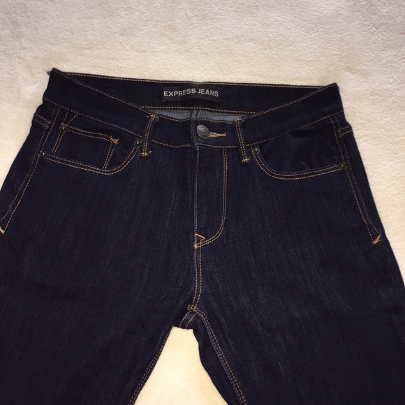 Express Denim - Express Skinny Mid-rise Dark Wash Jeans
